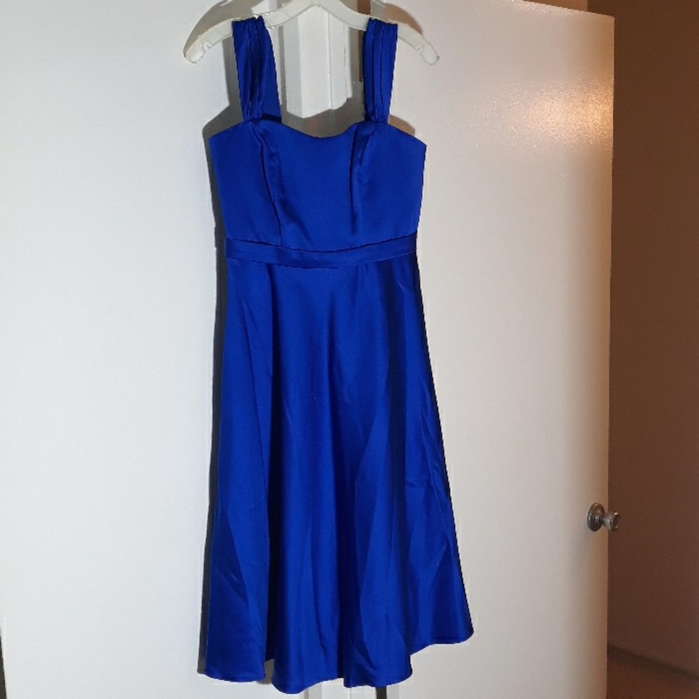David's Bridal F14556 Blue Bridesmaid Dress sz 6